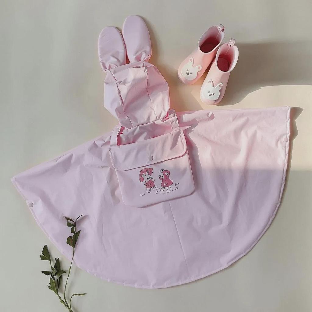 Детский плащ-накидка с капюшоном и рисунком медведя из мультфильма для детей детского сада и учащихся начальной школы