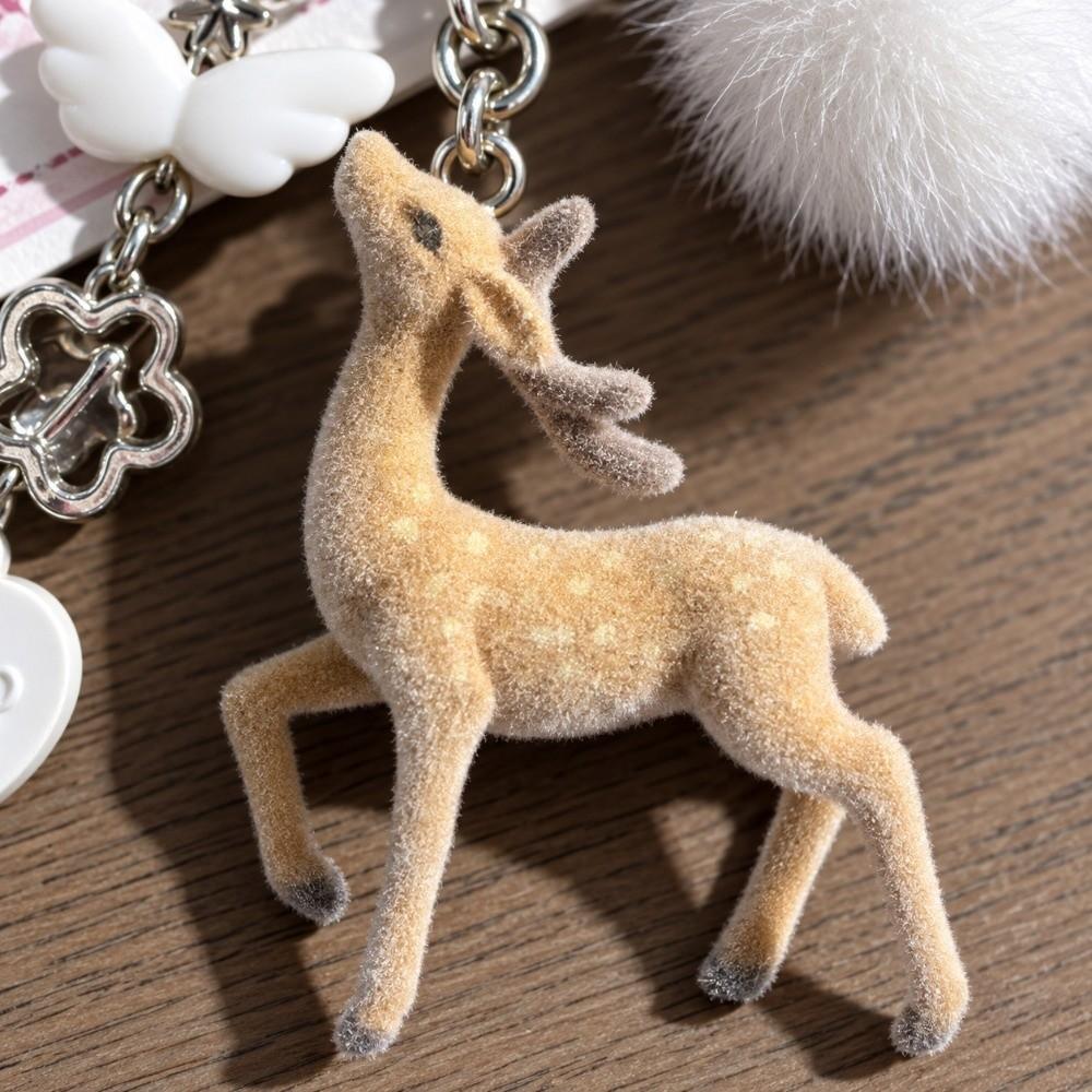 Portable Fawn Keychain 11.5cm Bag Pendant Sweet Phone Charms Christmas Gift