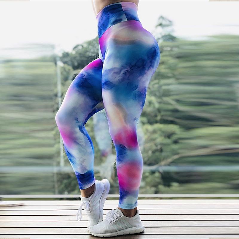 Женские эластичные леггинсы для йоги с цветным принтом, фитнеса, бега, спортзала, спорта и активного отдыха