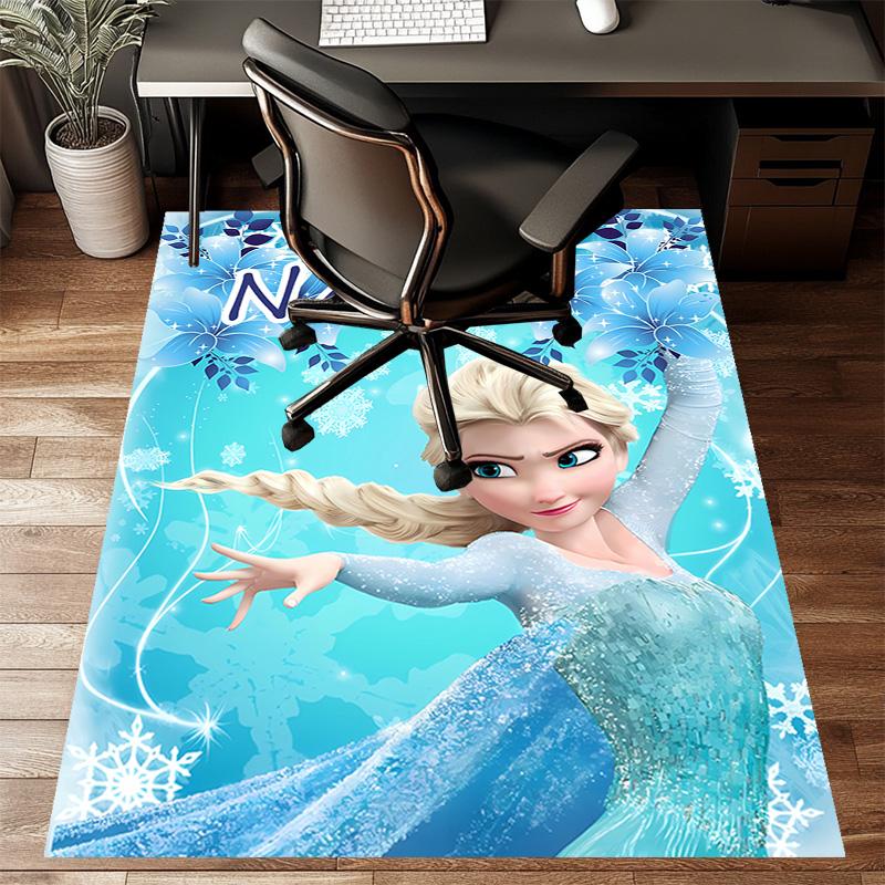 Custom Frozen Mat Personalized Name, Polyester Washable Indoor Entryway Rug, Gift for Christmas, Easter, Thanksgiving Day