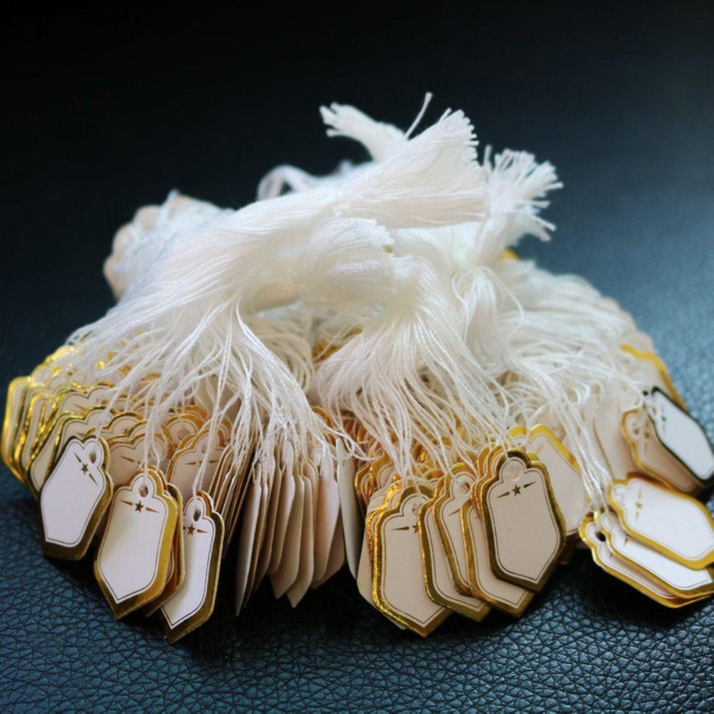 Card Paper Gold/Silver Edge Jewelry Price Labels Display Tool Jewellery Hangtags Hanging Tags