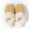 Fashion Cotton Slippers Women's Home Indoor Plush Slippers Women's Sequin Plush Slippers for Girl