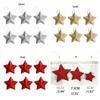 6Pcs/set Five-pointed Star Pentagram Christmas Pendant Glitter Glitter Christmas Pendant  Festive