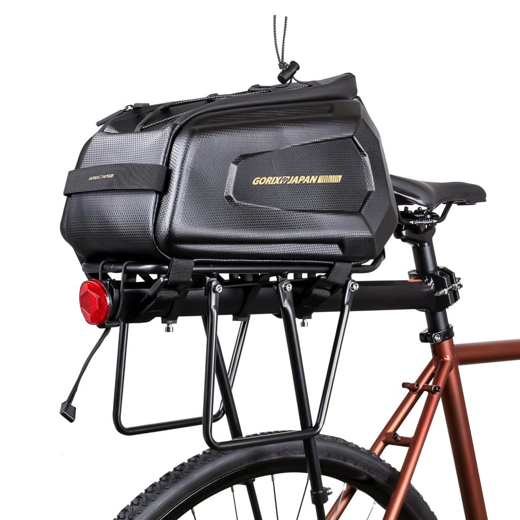 GORIX Rear Bag Bicycle Waterproof Cover Large Capacity Carrier Bag Stylish Sturdy Hard Shell Cycle Bag Multifunctional Road Bike Bicycle Commuting