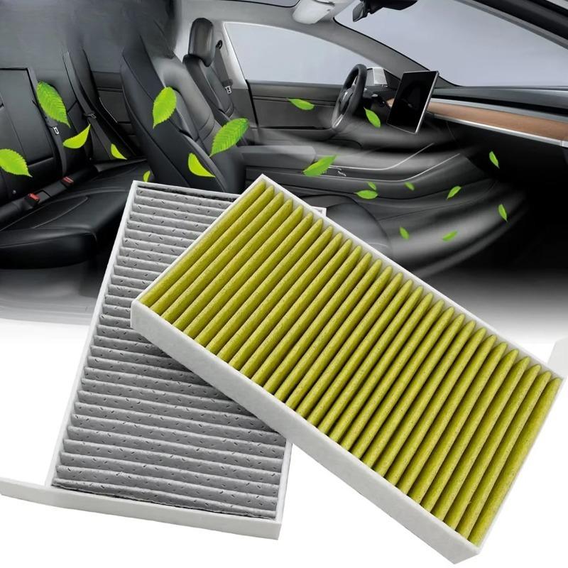 2PCS Car Air Filter Air Conditioner Cabin Filter with Activated Carbon Replacement for Tesla Model 3/Model Y