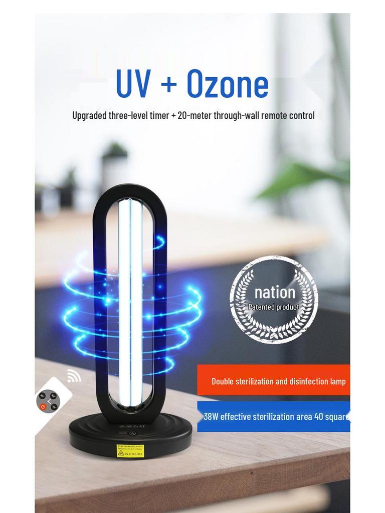 Portable UVC Ozone Germicidal Lamp for Home and School: Ultraviolet Mite Removal and Deodorization