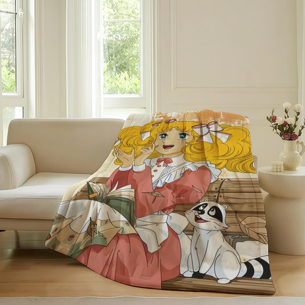 Lovely C-Candy Candy Girl Blanket Warm Soft Suitable For Bedroom Sofa Bed Living Room Office Travel Camping Gifts