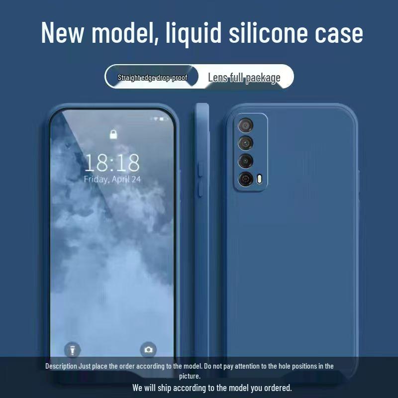 Huawei Y7A Чехол-кубик Рубика из жидкого силикона, однотонный, противоударный
