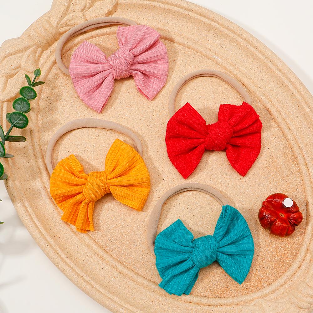 1/2 шт./лот Повязка на голову для новорожденного с бантами, нейлоновая повязка на голову для девочки, эластичные мягкие резинки для волос для детей, детские аксессуары для волос