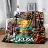 Fantasy Z-Zelda Style Vintage 3D Game Throw Blanket – Super Soft Flannel Plush for Couch, Bed, Game Room, Picnic & Gamer Gift
