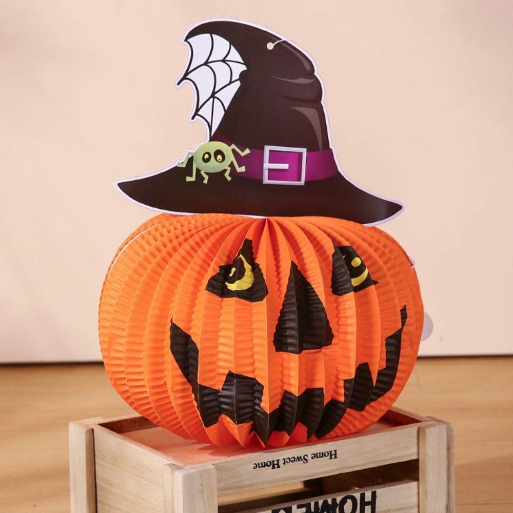 Bat Halloween Party Prop Spider Pumpkin Lantern Festive Halloween Paper Pendant  Kids Gift
