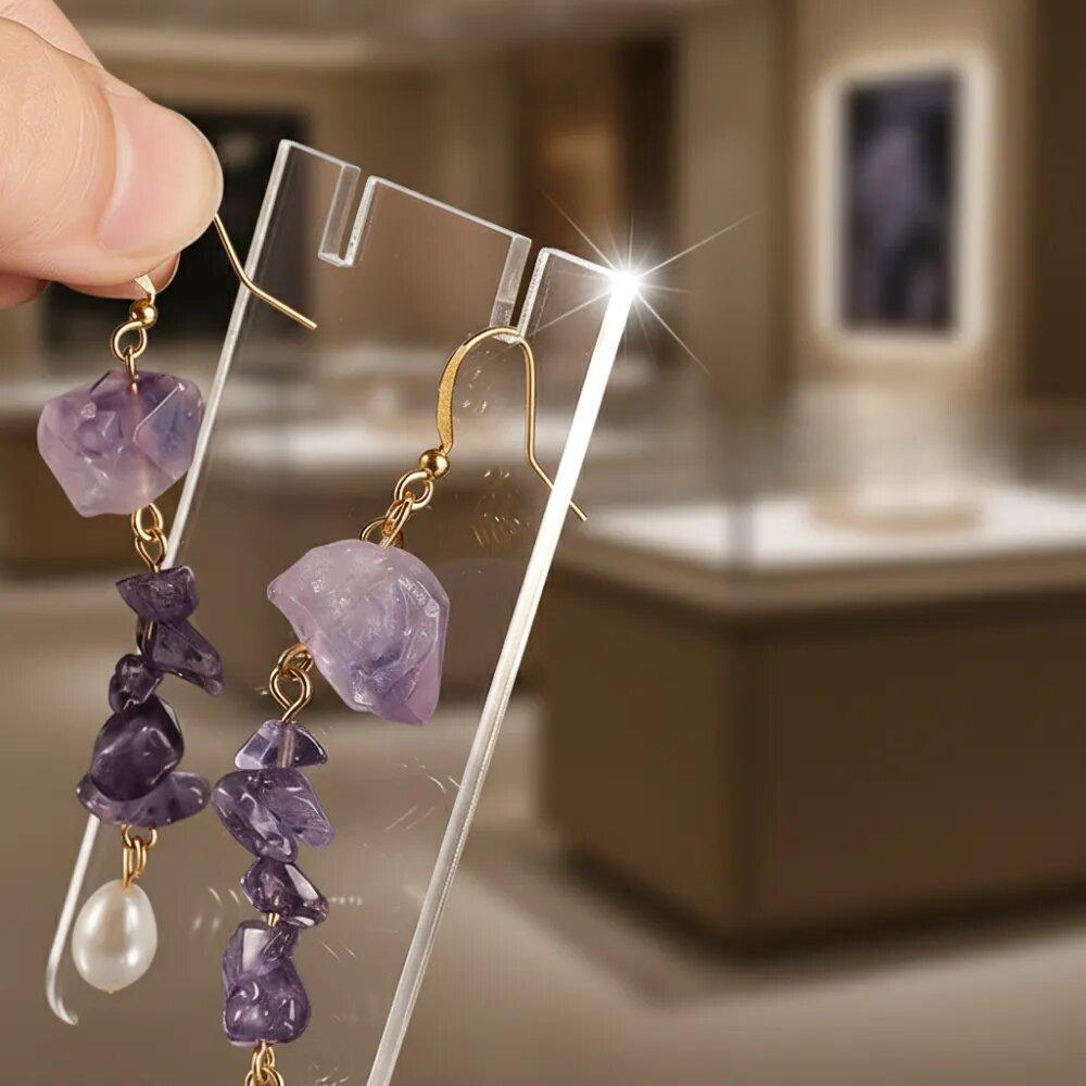 5/20pcs Transparent Acrylic Jewelry Rack Home Necklace Earring Storage Rack Store Retail Jewelry Display Stand