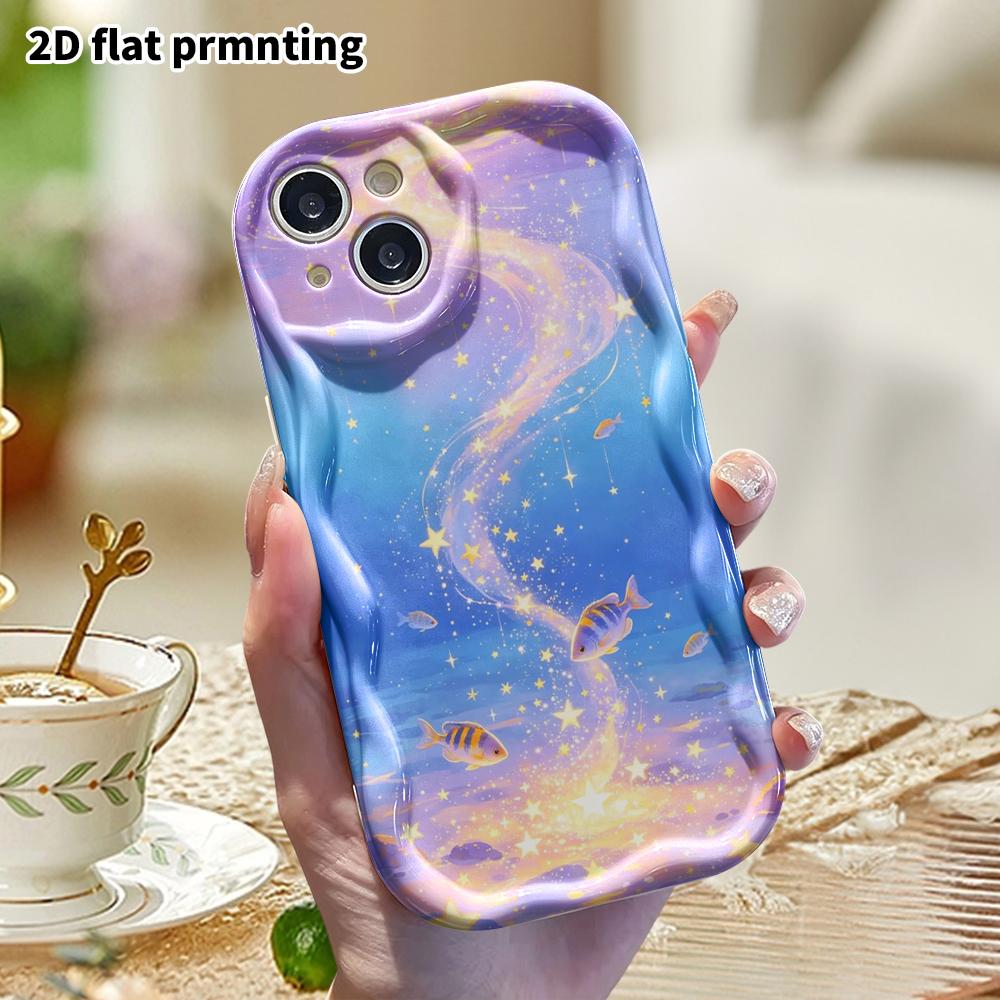 Phone Case: 2D flat design, compatible with iPhone 18 17 16 15 14 13 12 Pro, phone decoration, starlight galaxy, Halloween and Christmas gifts