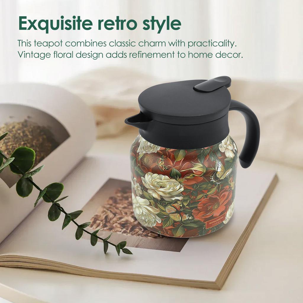 Чайник из нержавеющей стали с ситечком-инфузором для чая, чайник для цветов, набор винтажной посуды для кунг-фу, чайник для пуэра и улуна, бытовой чайник