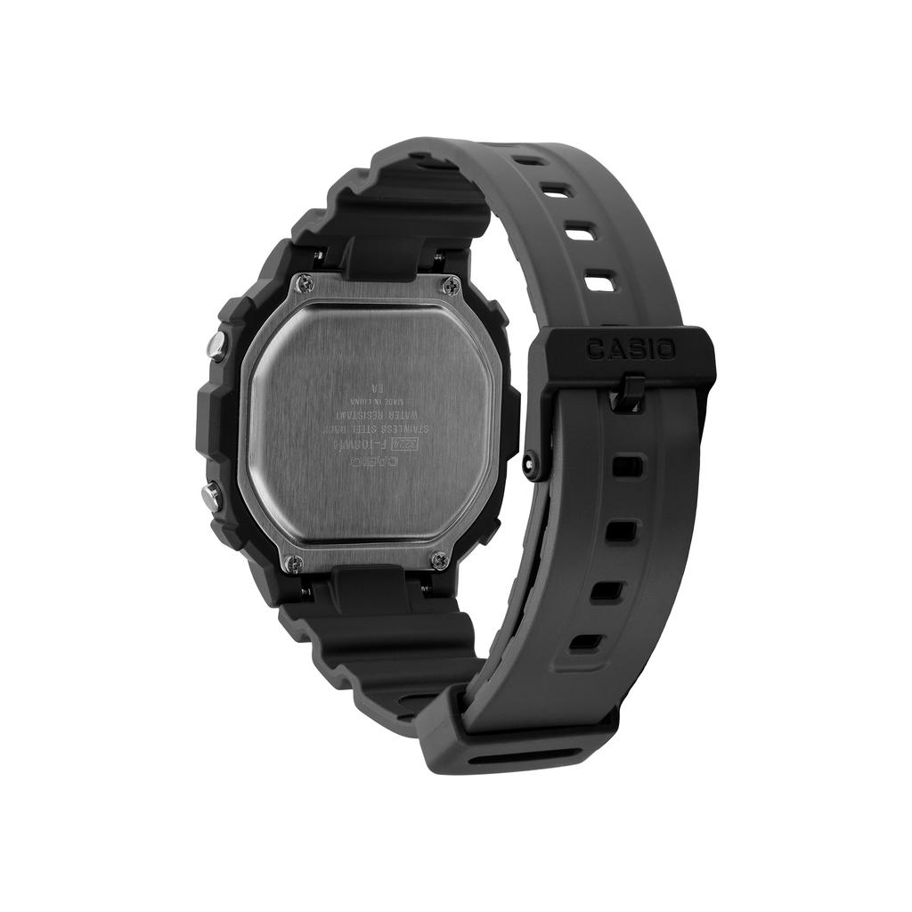 Casio Стандартная серия Цифровые квадратные часы Ретро Водонепроницаемые Классический кварцевый механизм Ремешок из смолы Женские часы Серый F-108WH-8A2