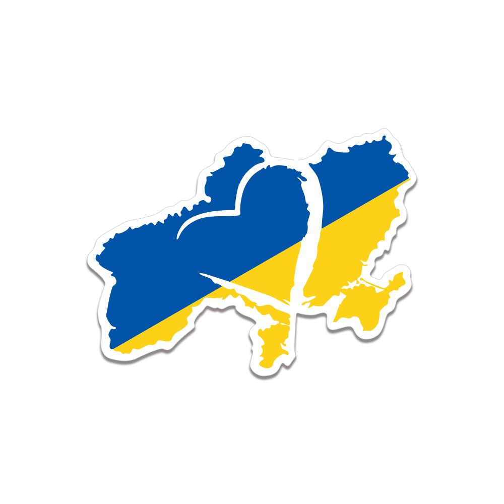 Автомобильная наклейка Цвета украинского флага Сочетание Сердца Виниловая наклейка Водонепроницаемая наклейка Авто Мото Ноутбук Декор Автомобиля Внешний Декор Аксессуары