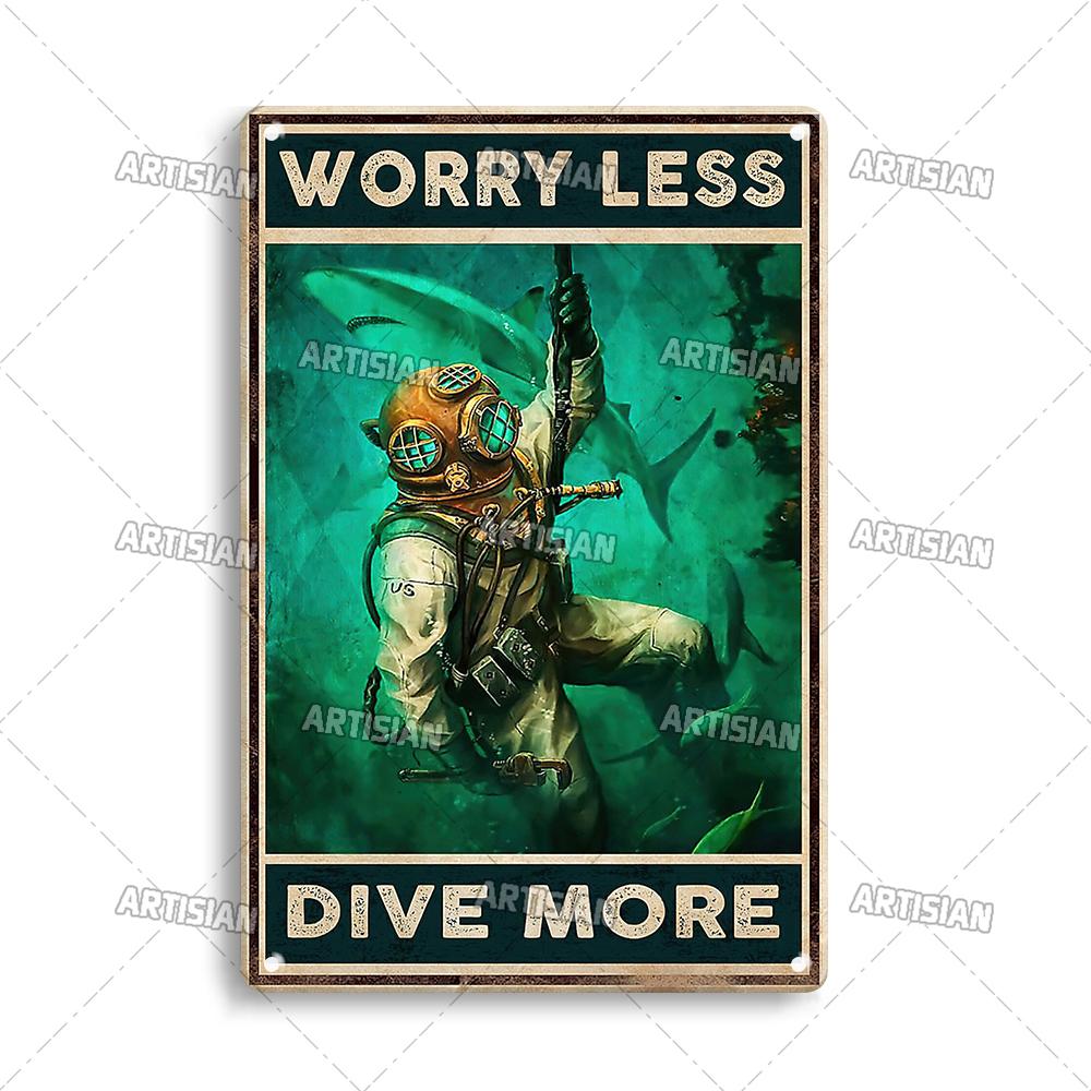 Художественный Плавание Металлический Знак Дайвинг Жестяной Плакат Спорт Океан Декоративная Тарелка Настенный Декор Гараж Бар Паб Клуб Отель Кафе Кухня