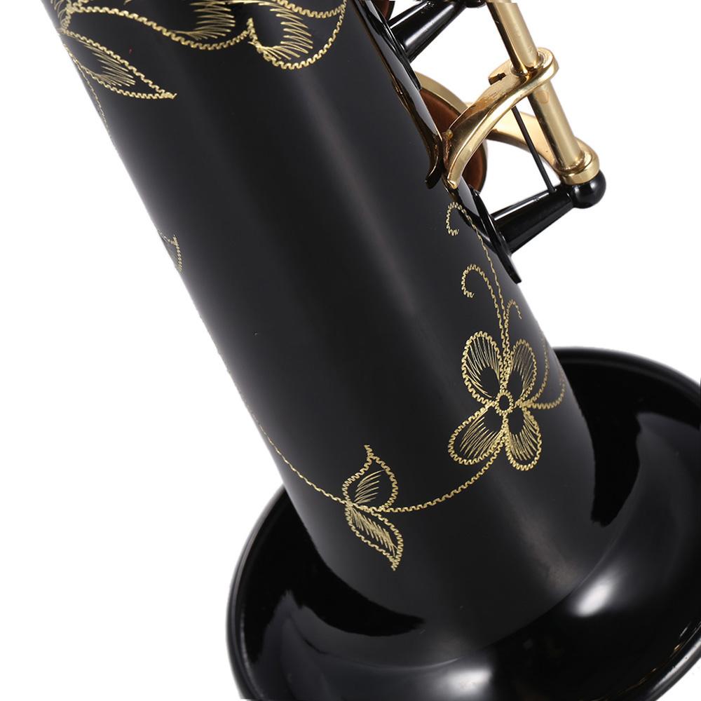 Латунь, прямой сопрано-саксофон, саксофон Bb B, плоский деревянный духовой инструмент, натуральный корпус, ключ с вырезом, узор