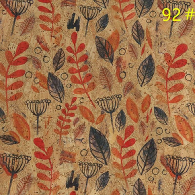 90*135 см 0,5 мм натуральная пробковая синтетическая кожаная ткань с рисунком под дерево, цветочная печать, искусственная ткань для фона, сумочка, обувь, декор своими руками