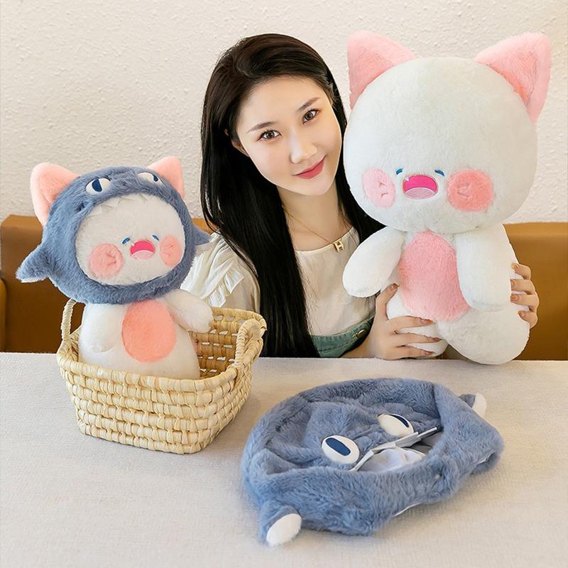 35 50 см Милая плюшевая игрушка-акула-кошка, мягкая набивная игрушка, подушка для чтения, рождественский подарок для детей, подушка-кукла на день рождения