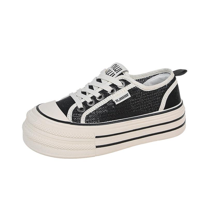 Парусиновые туфли женские весенние новые туфли для досок на толстой подошве белые туфли Muffin повседневные универсальные туфли с мягкой подошвой