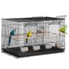 Bird Cage, 18 In, Small Parakeet Cage with Divider, Sturdy Metal Bird Flight Cage, Travel Birdcage with 5 Perches & 4 Feeding Cups