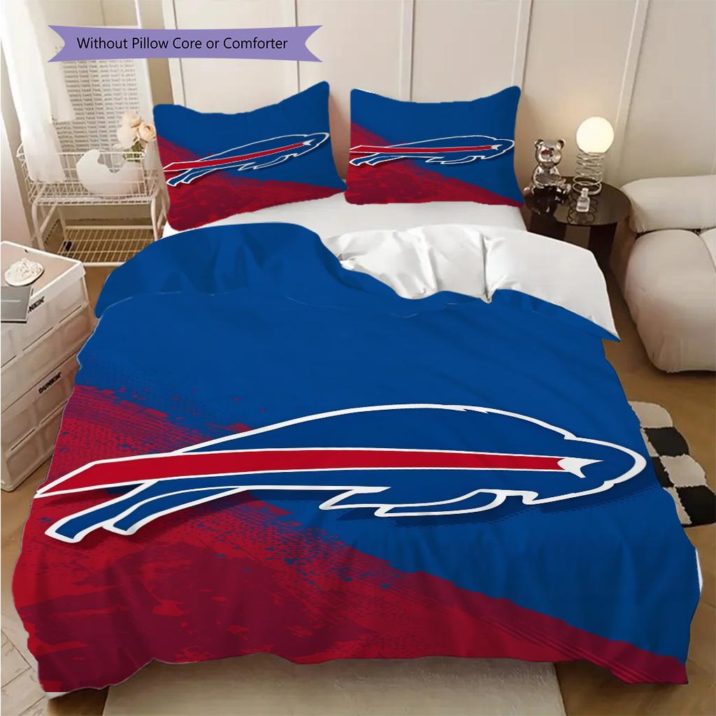 Buffalo Bills Team Spirit Three-piece set(1 * duvet cover + 2 * pillowcase, without core)Bedding set Soft and comfortable Duvet cover and pillowcase