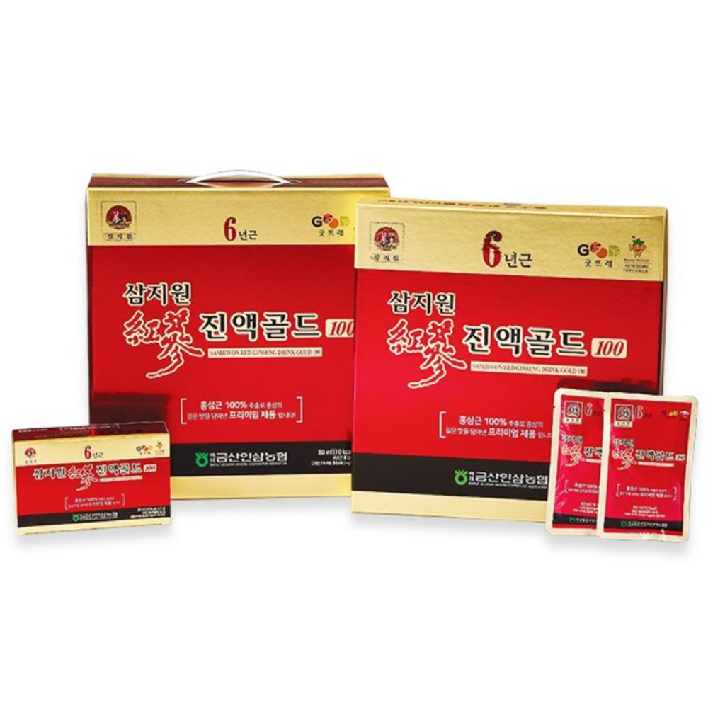Samjiwon 6-Year-Old Red Ginseng Extract Gold 100 80ml 60 Geumsan Ginseng Agricultural Cooperative 60 pcs