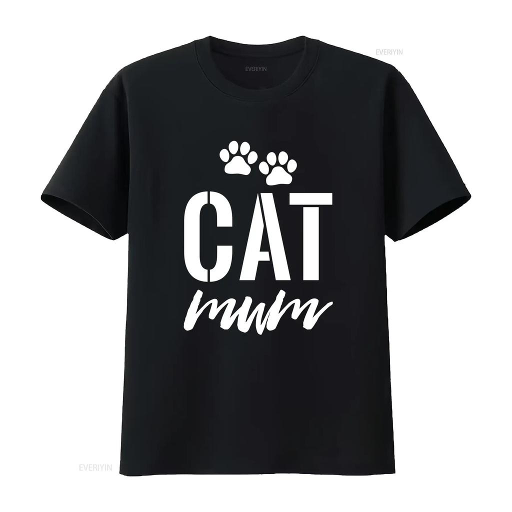 Cat Mum Womens Ladies T Shirt vintage Washed Breathable Top For Everyday Wear Stylish homme Soft designer clothes Comfortable