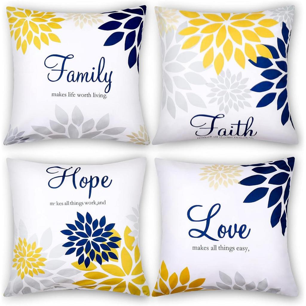 4*45cm Throw Pillow Cover Set Of 4 Pieces. Geometric Art Single-sided Print. Hidden Zipper Design. Suitable For Sofa, Bedroom And Home Decoration.