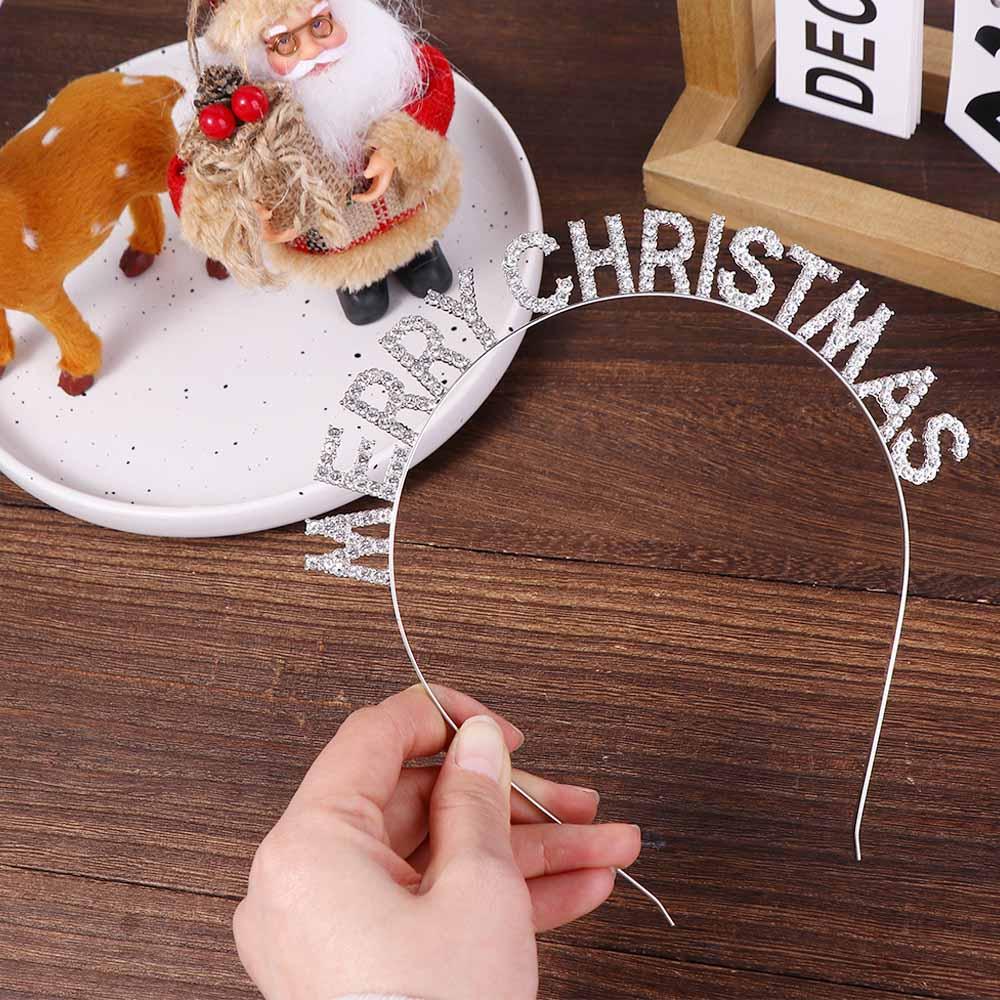 Rhinestone Zinc Zinc Alloy Crystal Headwear Christmas Antlers Hairband Party Ornament Letter Hair Hoop