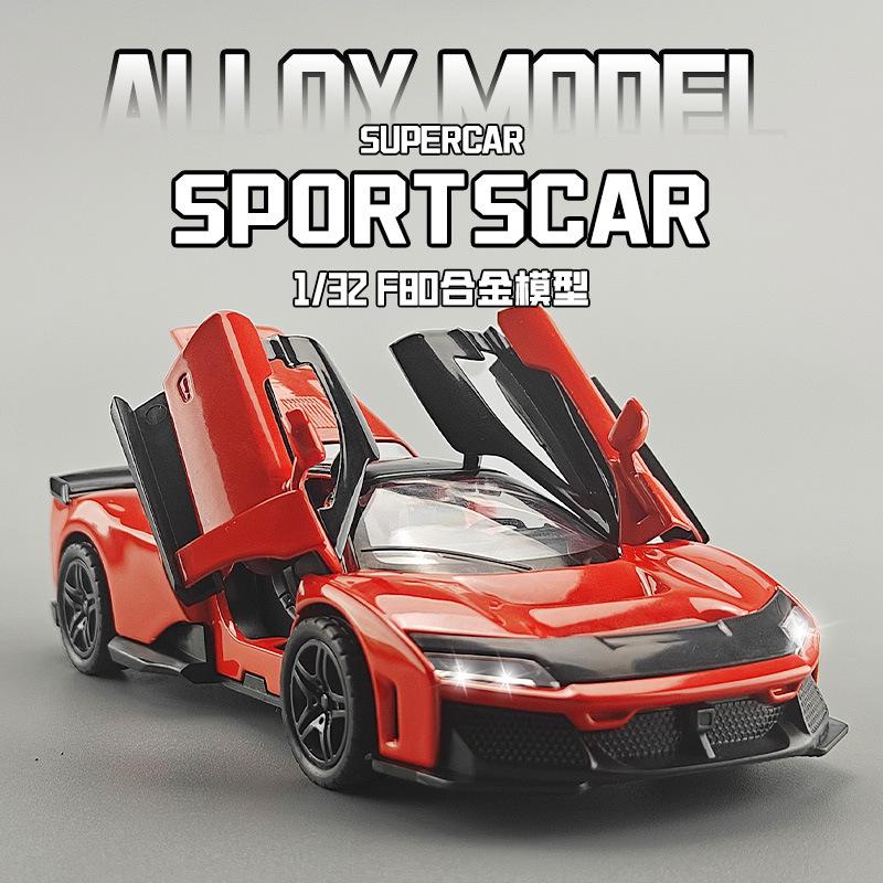 1:32 F80 Super Sports Car Alloy Metal Diecast Model Car Sound And Light Pull Back Racing Simulation Decorate