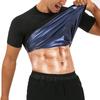 Sauna Shirt for Men Sweat Suit Short Sleeve Compression T-Shirt Waist Trainer Slimming Body Shaper for Workout Exercise Tops Shapewear