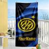 Inter Milan Customize Text Beach Towel Super Soft & Absorbent Suitable for Sports Travel Swimming Yoga Bathroom Beach And Pool