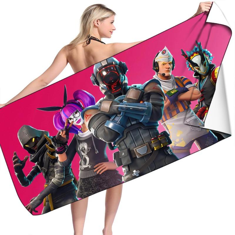 Полотенца для пляжа Fortnite Микрофибра Банное полотенце Мальчики Девочки Нежное Носимое Мультяшное Пляжное Банное Спа Халат Стирка Одежды Быстросохнущее
