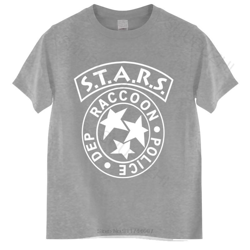 Хлопковая футболка мужская с круглым вырезом S.T.A.R.S.. Классическая хлопковая летняя футболка с зомби из Resident Evil, больших размеров