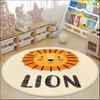 Cartoon Cashmere Circular Rug Children's Crawl Mat Washable Reading Area Bedroom Bed Rug