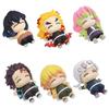 6Pcs/1Set Demon Slayer Anime Figure Kamado Tanjirou Agatsuma Zenitsu Inosuke Doll Toys Kyoujurou Belly Filling Ornaments Tengen