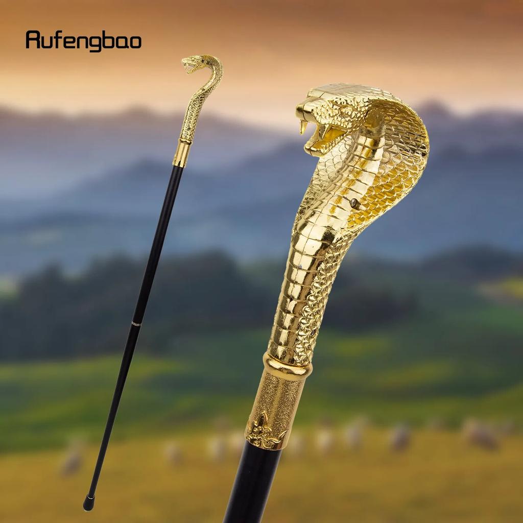 Golden Luxury Snake Handle Fashion Walking Stick for Party Decorative Walking Cane Elegant Crosier Knob Walking Stick 93cm