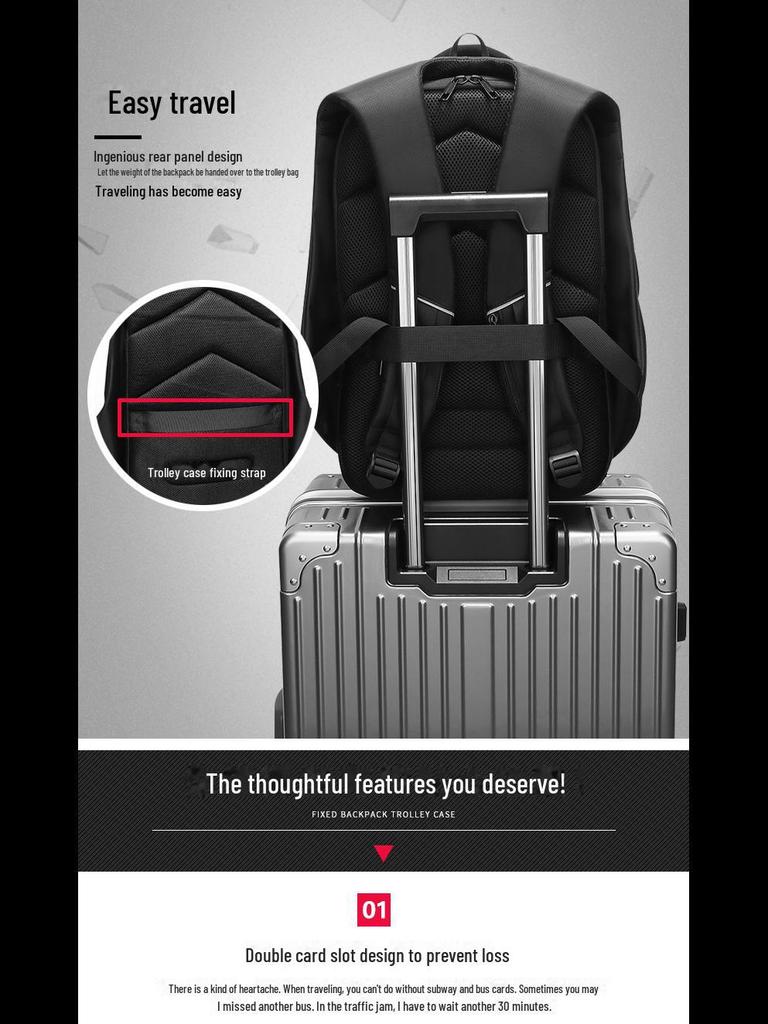 Водонепроницаемый мужской рюкзак Ouge большой вместимости для путешествий и бизнеса