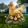 Garden Hen and Chicks Stake Yard Sign Ornament 2D Decorative Accessories for Walkway