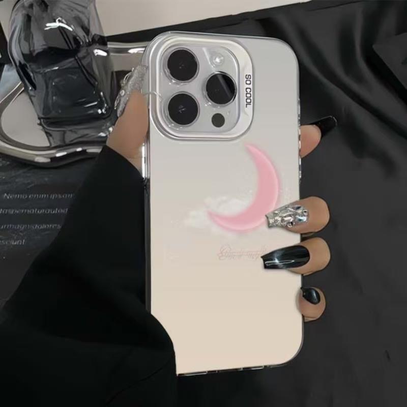Модный ударопрочный розовый чехол-луна для iPhone 17, 16, 15 Pro, 13 Pro Max и 12X