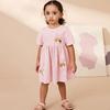 2025 лето 100% хлопок бабочка вышивка пайетки платье принцессы для девочки короткий рукав свободная юбка милые розовые платья для девочек детская одежда