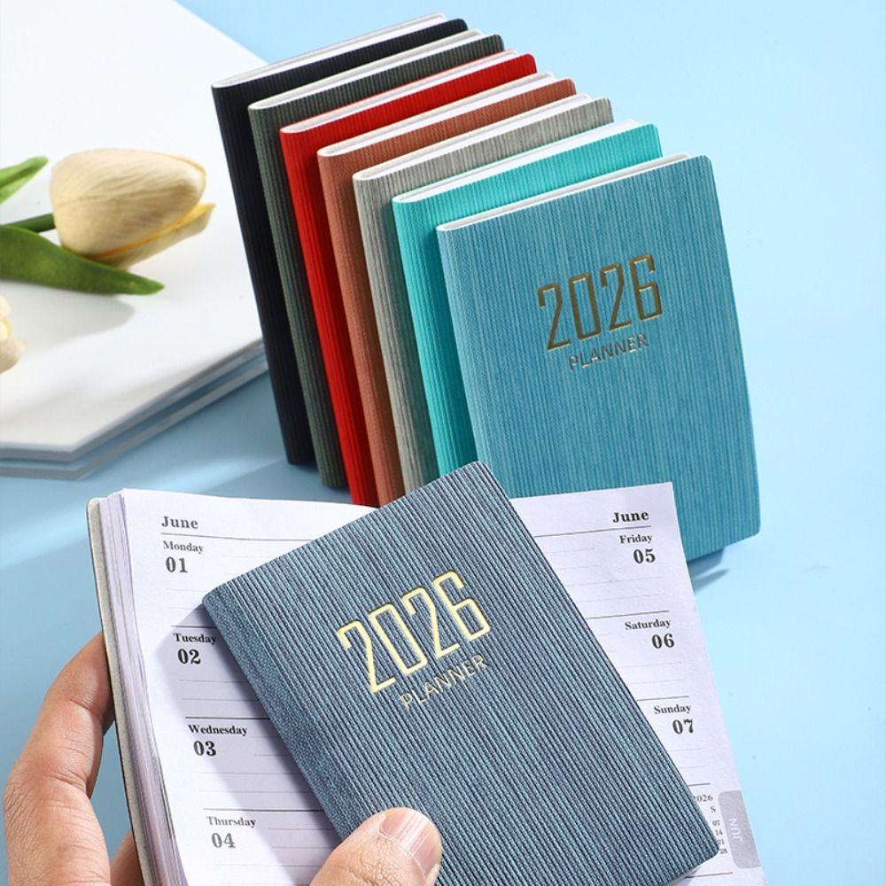 With Calendar 2026 Agenda Book A7 Notebooks Portable To Do List English Notepad  Students