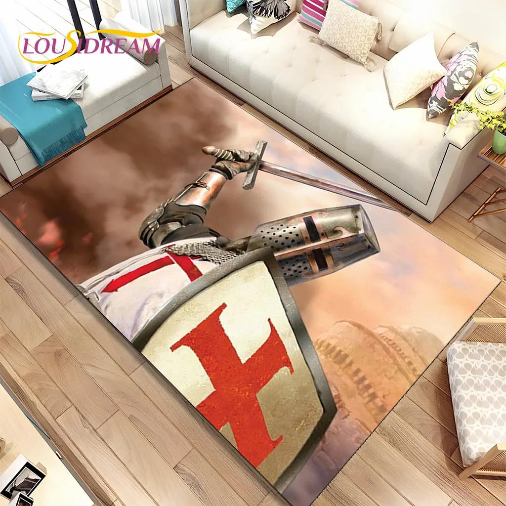 Коврик для игровой зоны Cavalier Knight Templar Crusaders, ковер для дома, гостиной, спальни, дивана, коврик для двери, нескользящий напольный коврик