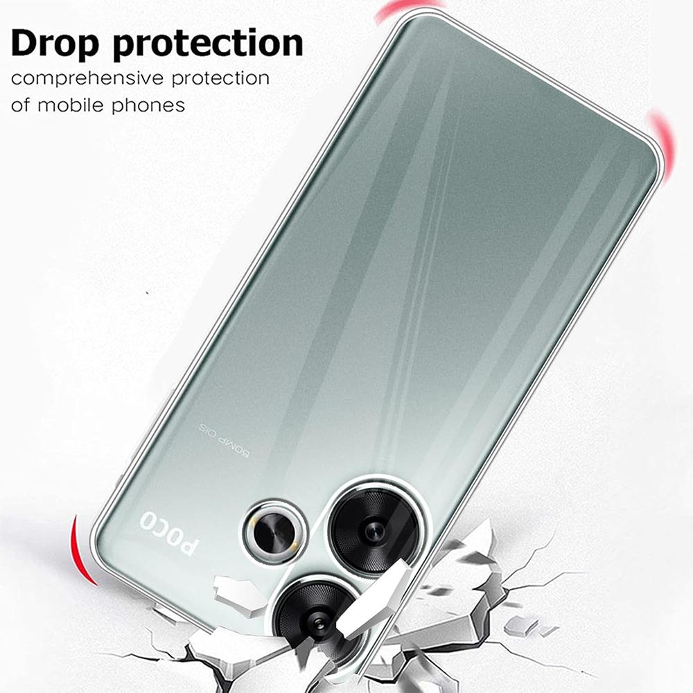 Ультратонкий Мягкий Силиконовый Чехол Для Xiaomi Poco F6 F5 F4 F3 X6 X5 X4 X3 M6 M5 M4 Pro GT 4G 5G Прозрачный Прозрачный Задний Корпус
