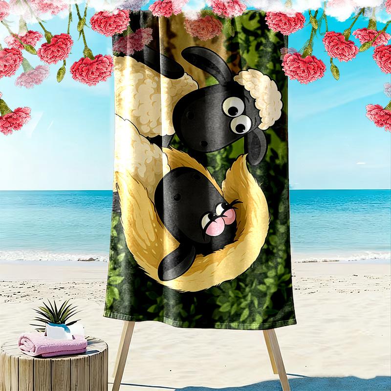 Shaun the Sheep2 Print Beach Towel, Large Soft Quick Dry Towel for Beach Camping Swimming