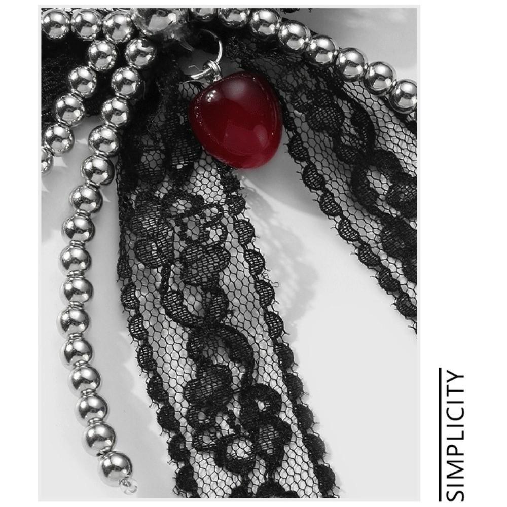 Pearl Beaded Bow Ribbon Keychain Sweet Style Bag Charm Exquisite Lace Bowknot Keychain Phone