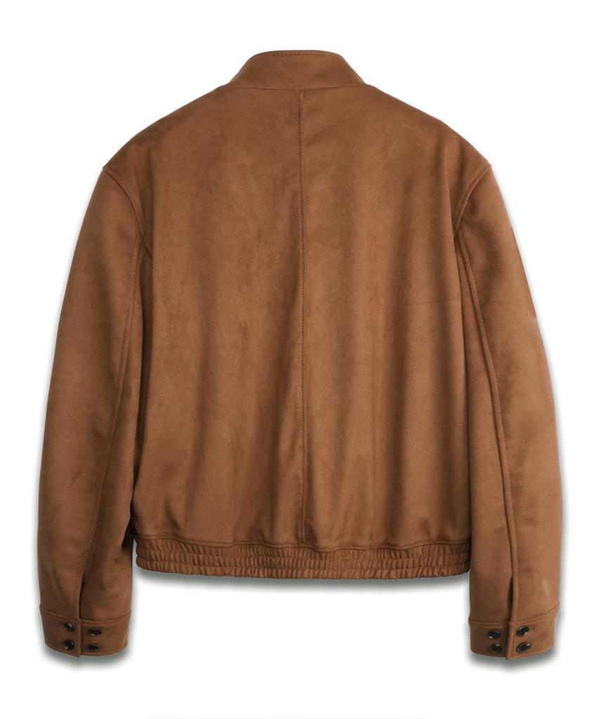 Doffjason Замшевая куртка-бомбер Harrington на пуговицах с отложным воротником, цвет верблюжий