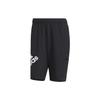Solid Color Letter Logo Straight Leg Sports Shorts Men Bottoms Black HE7417
